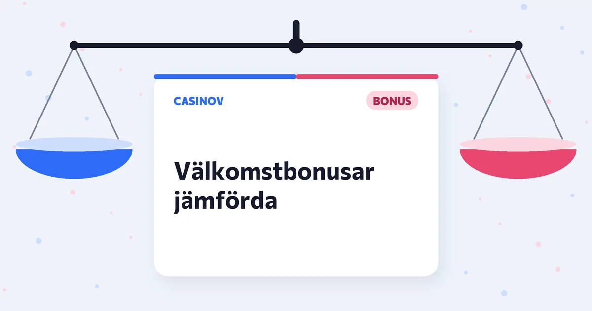Välkomstbonusar jämförda: nio svenska licenscasinon rad för rad i kronor