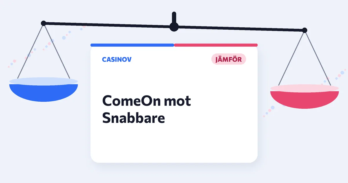 ComeOn eller Snabbare? Två casinon från ComeOn Group jämförda